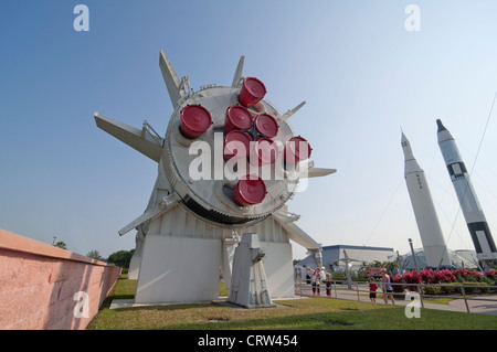 Kennedy Space Center Visitor Complex auf Merritt Island Florida die Saturn 1-B Rakete im Rocket Garden. Stockfoto