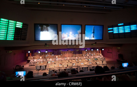 Kennedy Space Center auf Merritt Island Florida in das Mission Control Center im Apollo/Saturn V Center Stockfoto