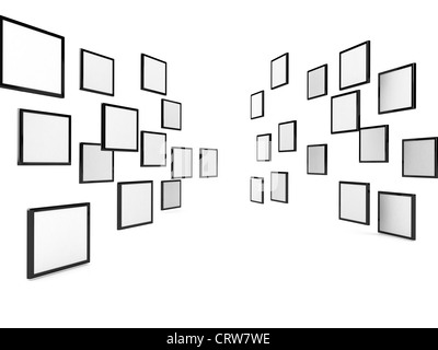 3D leere Plakate über weiß, Computer generierte Bild Stockfoto