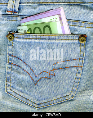 Geld in Tasche Stockfoto