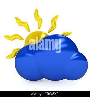 Wettersymbol auf weißem Hintergrund. 3D Computer generierte Bild Stockfoto
