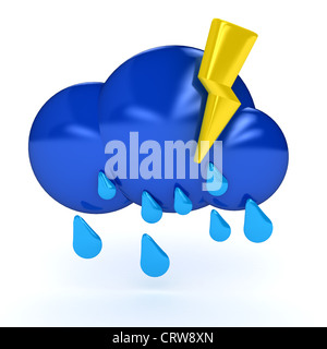 Wettersymbol auf weißem Hintergrund. 3D Computer generierte Bild Stockfoto