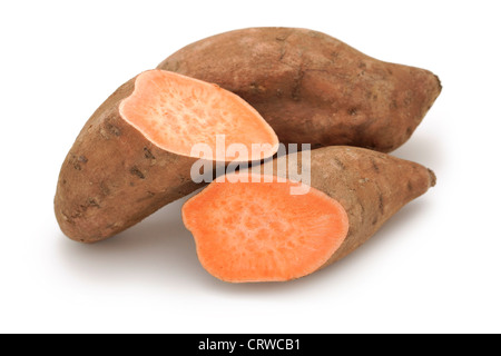 Süße Kartoffeln, Süßkartoffeln, Yams, Süßkartoffeln, Orange weiter ausgearbeitet Stockfoto