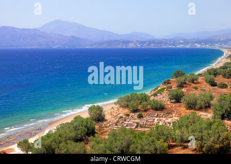 Südküste; Hintergrund Ida-Gebirge; Kommos Beach, Matala, Kreta, Griechenland; Stockfoto