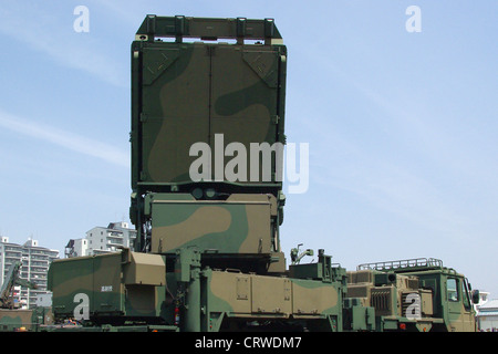 JGSDF Type03 SAM Radar, Luft-Verteidigung-Artillerie-Schule Einheit Stockfoto