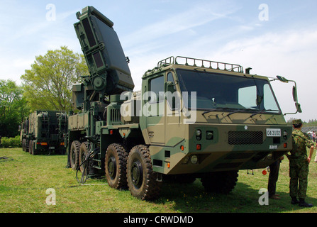 JGSDF Type03 SAM Radar, Luft-Verteidigung-Artillerie-Schule Einheit Stockfoto