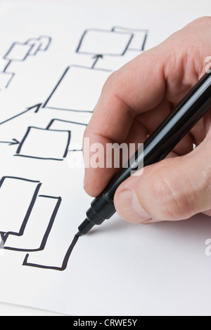 Arm-Marker zeichnet Diagramm Stockfoto