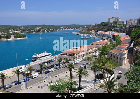 Hafen von Mahón, Mahón, Menorca, Balearen, Spanien Stockfoto