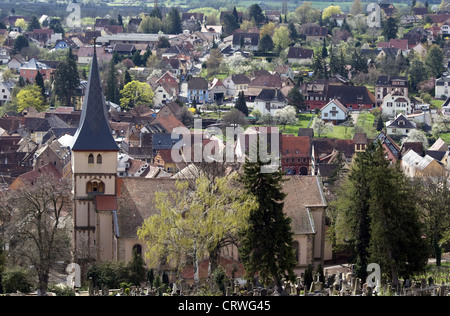 Wein-Stadt Barr, Elsass, Frankreich Stockfoto