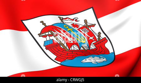 Flagge der Stadt Bremerhaven Stockfoto