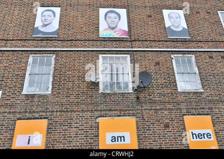Ich bin hier Kunst Haggerston Estate Hackney London Stockfoto