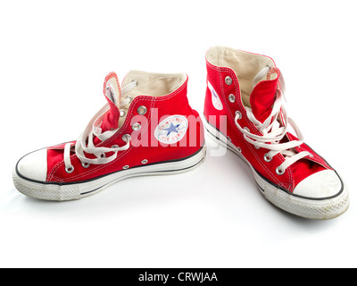 Roten Converse Chuck Taylor All Star Schuh paar Stockfoto