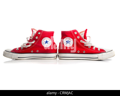 Roten Converse Chuck Taylor All Star Schuh paar Stockfoto