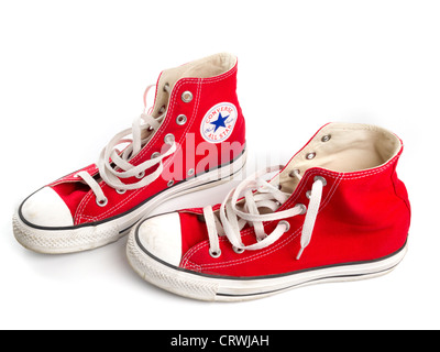 Roten Converse Chuck Taylor All Star Schuh paar Stockfoto