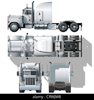 detaillierte Darstellung semi-LKW Stockfoto