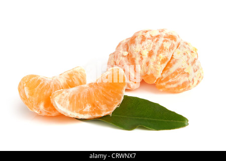 Scheiben der geschälte Mandarine Stockfoto