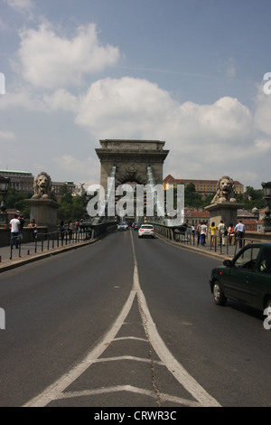 Kettenbrücke in Budapest, Ungarn Stockfoto