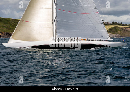 J-Klasse Boot Ranger racing in Falmouth UK 30.06.2012 Stockfoto