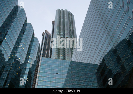 Dichte von Gebäuden im Zentrum von Hongkong Stockfoto