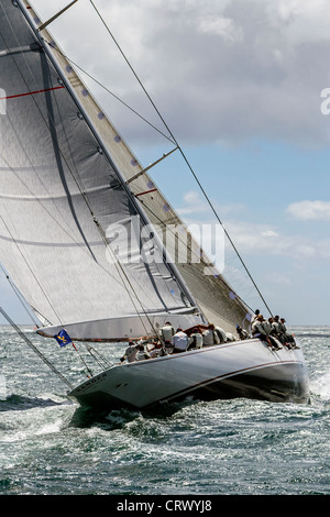 J-Klasse Boot Ranger racing in Falmouth UK 30.06.2012 Stockfoto