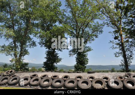 Silo in der Natur, Livradois, Auvergne, Frankreich Stockfoto