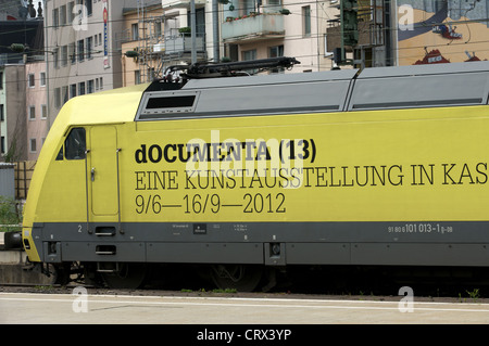 Die Deutsche Bahn Lok Werbung Documenta (13) Ausstellung Stockfoto