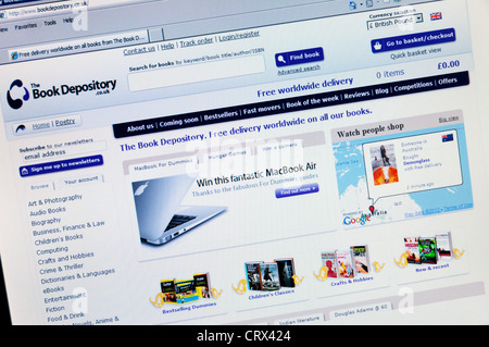 Homepage von The Book Depository-Website. Stockfoto