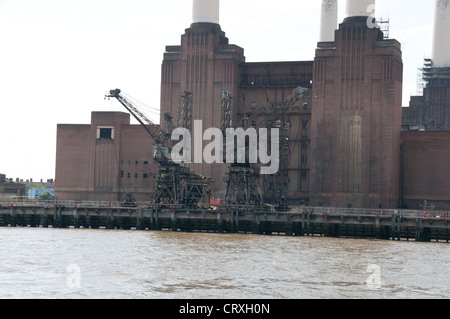 Battersea Power Station fällig für die Sanierung von A malaysische Unternehmen nun, 25 Hektar großen Gelände, Themse, London, UK Stockfoto