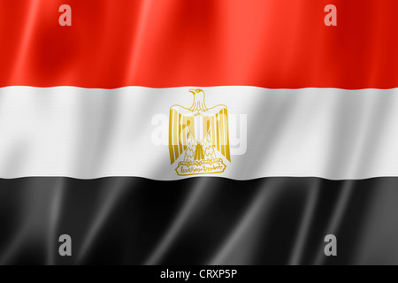 Ägypten-Flagge, dreidimensional zu rendern, seidige Textur Stockfoto