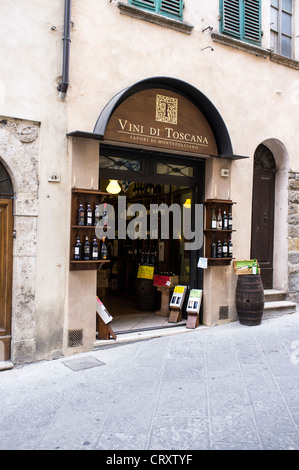 Italienische Vinothek in Montepulciano Stockfoto