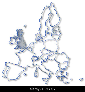 Politische Karte der Europäischen Union mit den mehrere Staaten, wo die United Kingdem markiert ist. Stockfoto
