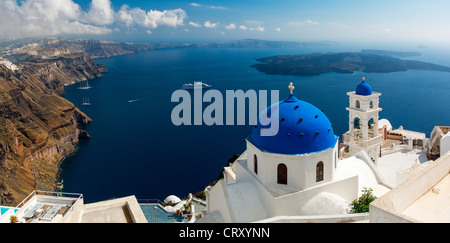 Santorini, orthodoxe Kirche in Imerovigli Stockfoto