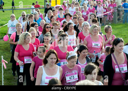 Race for Life in Stratford Racecourse. Stockfoto