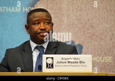 Julius Maada Bio, Trägerin der Partei SLPP für Sierra Leone Wahlen 2012 Stockfoto