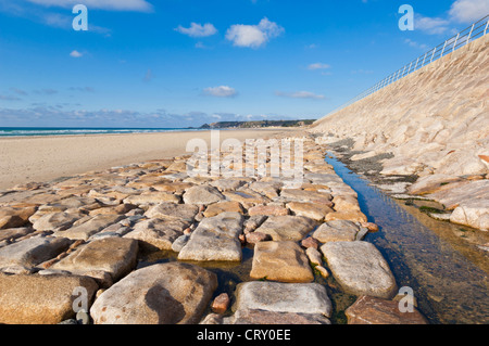 Promenade und Strand St Ouens Bucht Jersey Channel Islands British Isles EU Europa Stockfoto