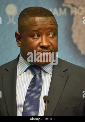 Julius Maada Bio, Trägerin der Partei SLPP für Sierra Leone Wahlen 2012 Stockfoto