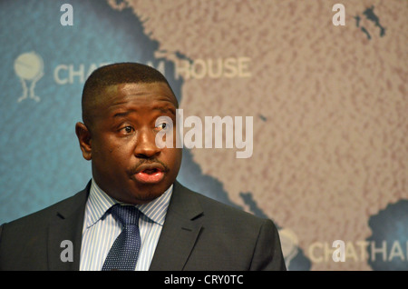 Julius Maada Bio, Trägerin der Partei SLPP für Sierra Leone Wahlen 2012 Stockfoto