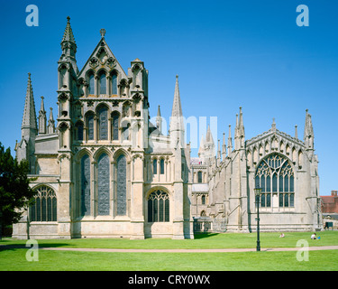 Ely Kathedrale Ostfassade und Lady Chapel Cambridgeshire Stockfoto