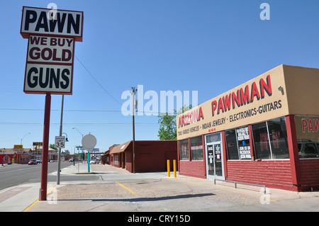 Pawn Shop anmelden in ländlichen Kleinstadt in Arizona, USA Stockfoto