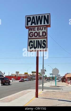 Pawn Shop anmelden in ländlichen Kleinstadt in Arizona, USA Stockfoto