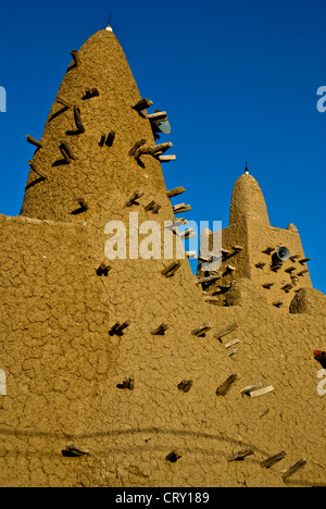 Djingareyber Moschee, erbaut im Jahre 1325 des andalusischen Architekten und Dichter Abu Es Haq es Saheli, Timbuktu, Mali. Afrika. Stockfoto