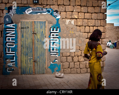 Schönheitssalon, alte Stadt Timbuktu, Mali. Afrika. Stockfoto