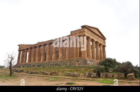 Tempio della Concordia, La Valle Dei Templi (Tempel der Eintracht im Tal der Tempel), Agrigento, Sizilien, Italien, Europa Stockfoto