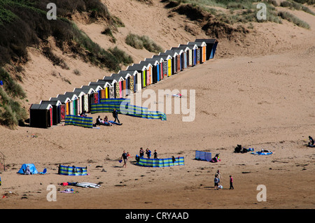 Strandhütten im Saunton Sands, North Devon, UK Mai 2012 Stockfoto