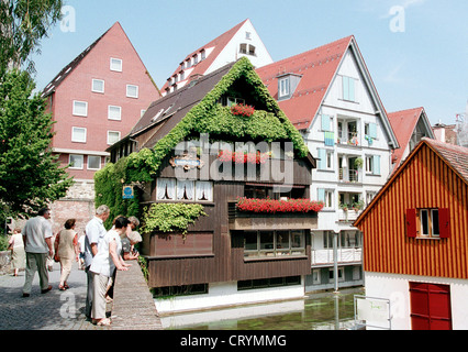 Das Fischerviertel in der alten Stadt Ulm Stockfoto