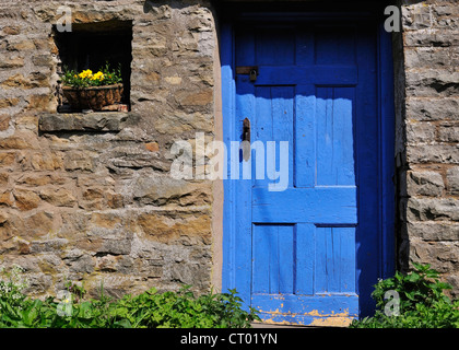 Arbeiten Eingang in das Dorf Burtersett, Wensleydale, Yorkshire, England Stockfoto