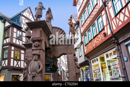 Skulptur im Stadt Zentrum Square von Wertheim, Deutschland Stockfoto