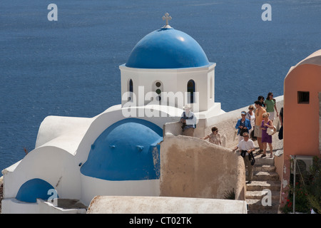 Sankt-Nikolaus-Kirche, Oia, Santorini, Griechenland Stockfoto