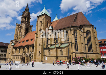 St. Kilian Kirche, Heilbronn, Deutschland, Dom, Beispiel für abweichende Linien konvergierenden Linien Stockfoto