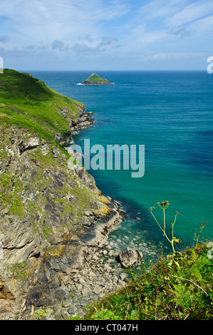 Pentire Punkt entlang der North Cornwall Coast England in Richtung Padstow Bay Stockfoto